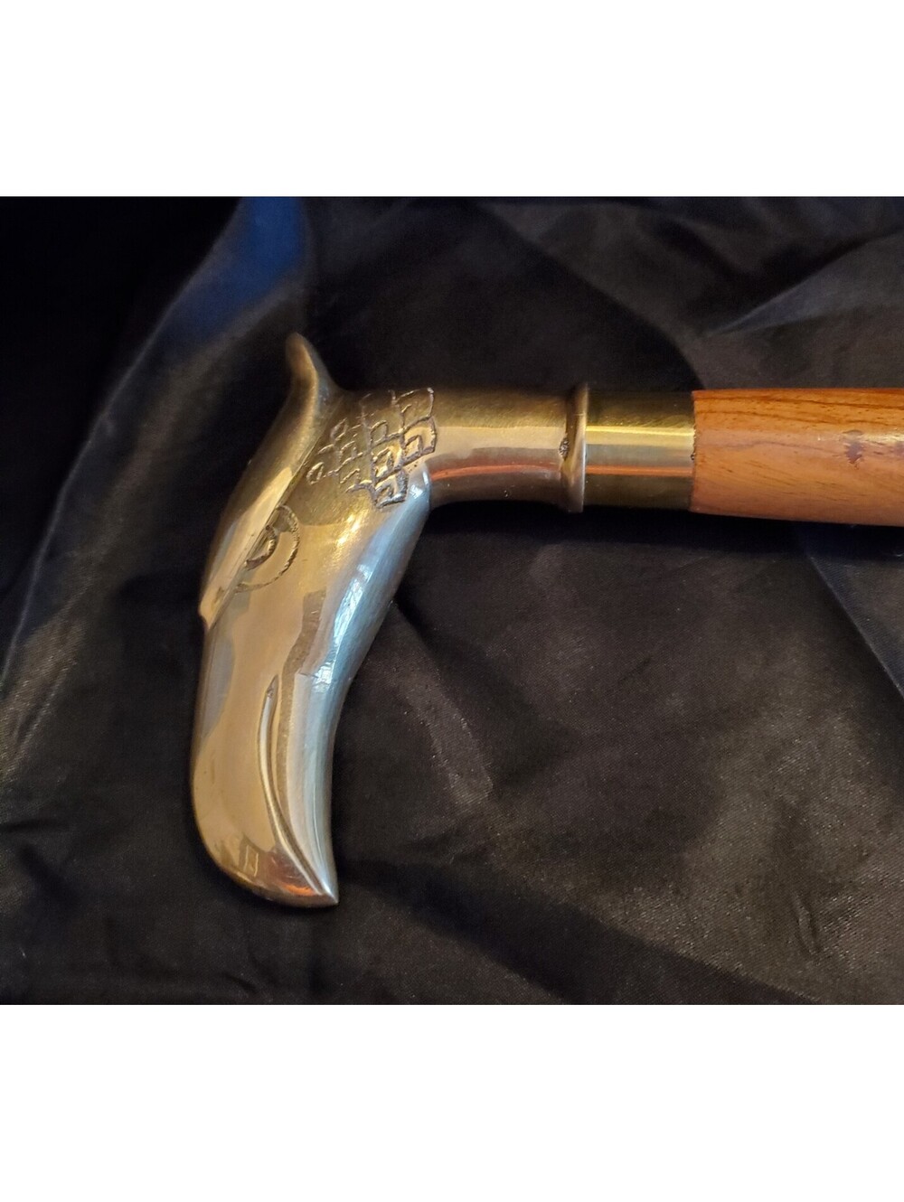 Brass Eagle Body Walking Cane with Tapered Maple Wood Shaft and Hard Rubber Tip